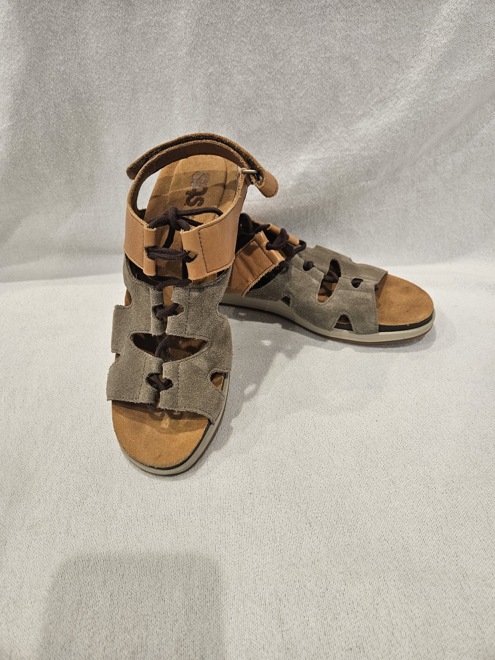 SAS Sedona Women’s Lace Up Comfort Wedge Sandals Size 9M $189 in Sagebrush - Picture 2 of 10